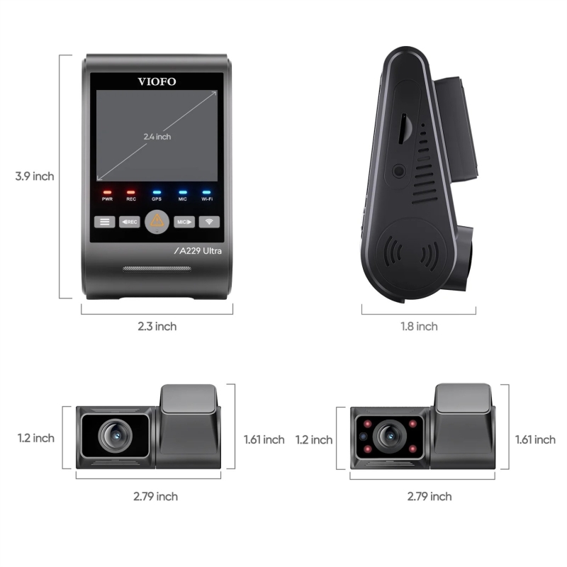 Viofo A229 Ultra 3 Kameralı Ön+Arka+İç 4K+4K+1080P HDR Sony STARVIS 2 Sensörlü Wi-Fi 6 GPS'li Araç Kamerası - 10