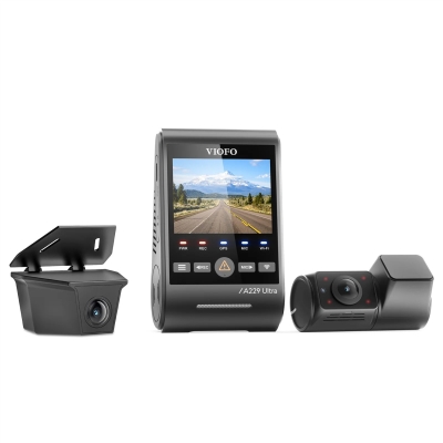 Viofo A229 Ultra-W 3 Kameralı Ön+Arka Su Geçirmez+İç 4K+4K+1080P HDR Sony STARVIS 2 Sensörlü GPS'li Araç Kamerası - 6