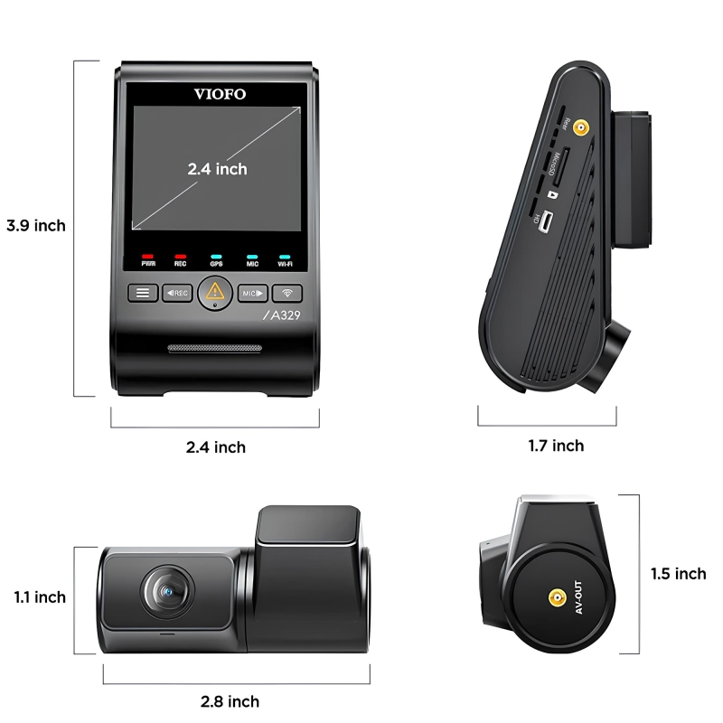 Viofo A329 2 Kameralı Ön+Arka 4K+2K HDR Sony Starvis 2 Sensörlü Wi-Fi 6 SSD Destekli GPS'li Araç Kamerası - 5