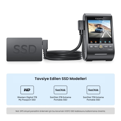 Viofo A329 İçin Type-C SSD Data Kablosu 1.8 Metre - 4