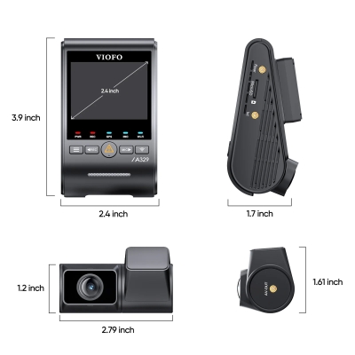 Viofo A329S 2 Kameralı Ön+Arka 4K 60FPS+2K Wi-Fi 6 HDR Sony STARVIS 2 Sensör GPS'li SSD Destekli Araç Kamerası - 6