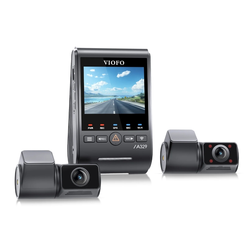 Viofo A329S 3 Kameralı Ön+Arka+İç 4K+2K+2K Wi-Fi 6 HDR Sony STARVIS 2 Sensör GPS'li SSD Destekli Araç Kamerası - 4