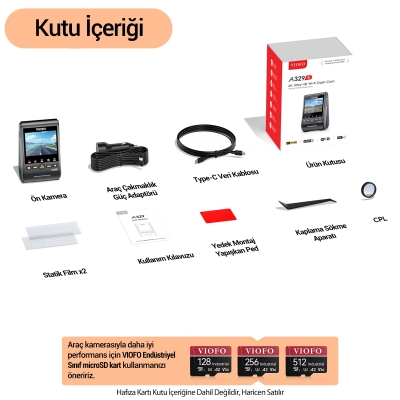 Viofo A329S 4K 60FPS Wi-Fi 6 HDR Sony STARVIS 2 Sensör GPS'li SSD Destekli Araç Kamerası - 8