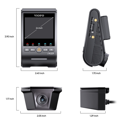 Viofo A329SW 2 Kameralı Ön+Arka Su Geçirmez 4K 60FPS+2K Sony STARVIS 2 Sensör GPS'li Araç Kamerası - 6