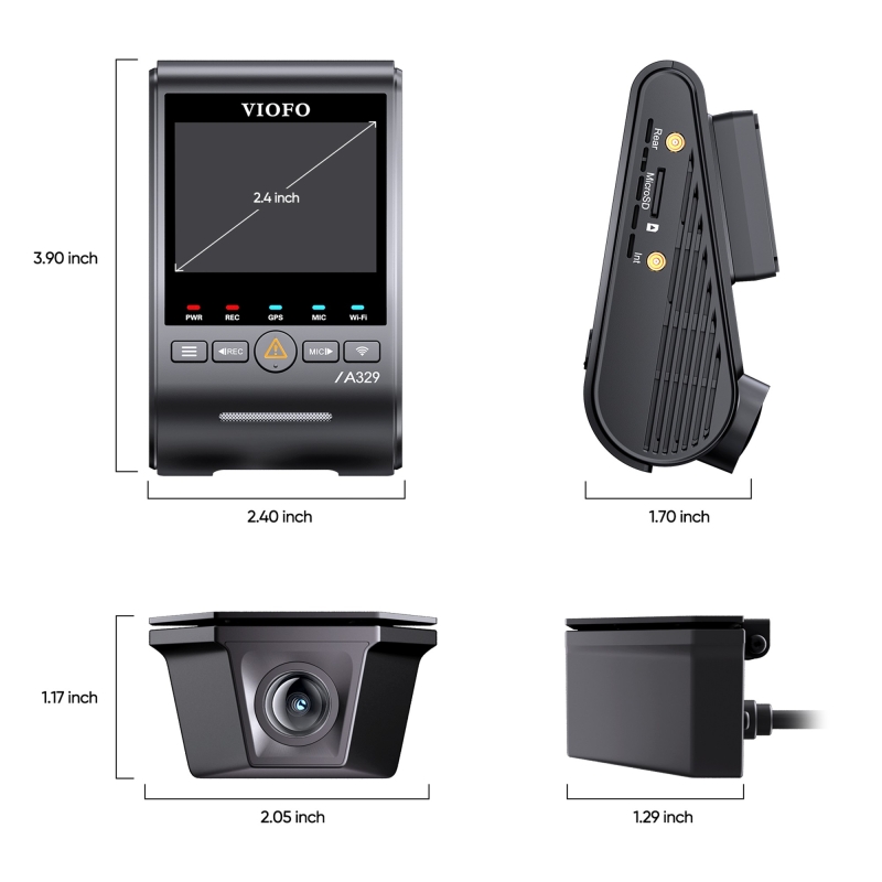 Viofo A329SW 2 Kameralı Ön+Arka Su Geçirmez 4K 60FPS+2K Sony STARVIS 2 Sensör GPS'li Araç Kamerası - 6
