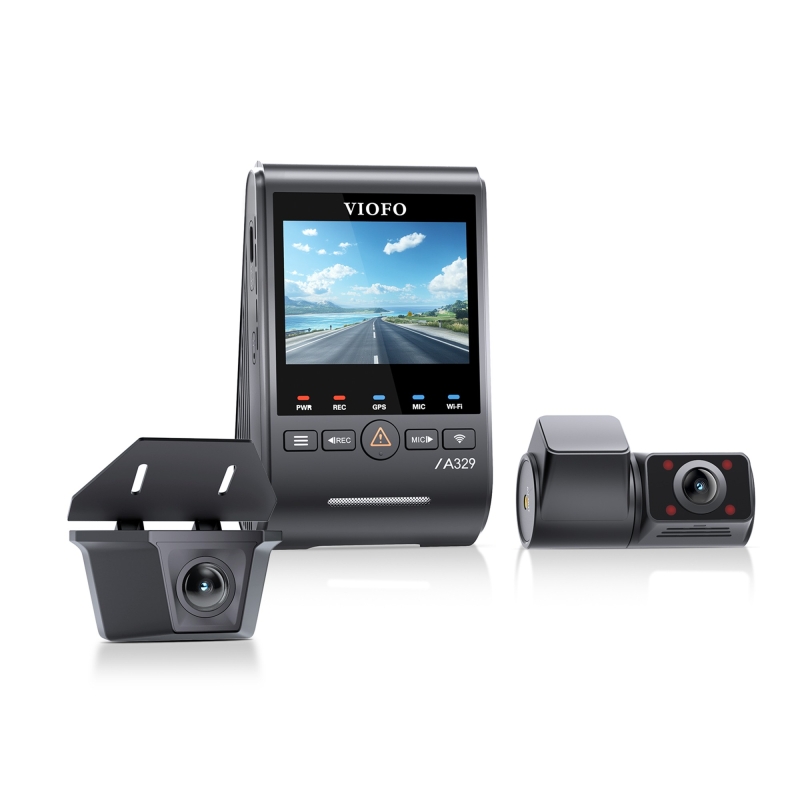Viofo A329SW 3 Kameralı Ön+İç+Arka Su Geçirmez 4K+2K+2K Sony STARVIS 2 Sensör GPS'li Araç Kamerası - 5
