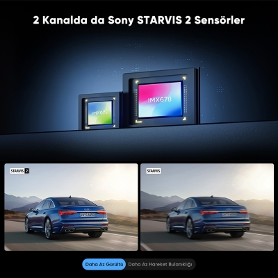 Viofo A329T 2 Kameralı Ön+Telefoto 4K 60FPS+2K Wi-Fi 6 HDR Sony STARVIS 2 Sensör GPS'li SSD Destekli Araç Kamerası - 3