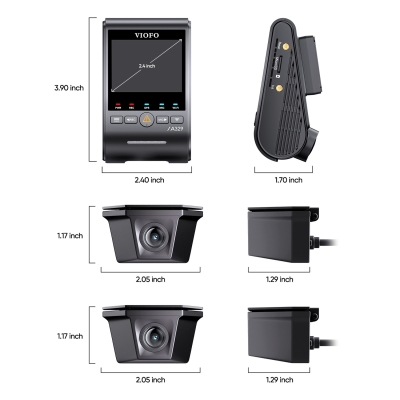 Viofo A329WW 3 Kanal 4K Tır ve Kamyon Araç Kamerası – Ön 4K + Çift 2K HDR Su Geçirmez Arka Kamera, Sony STARVIS 2 Sensör - 8