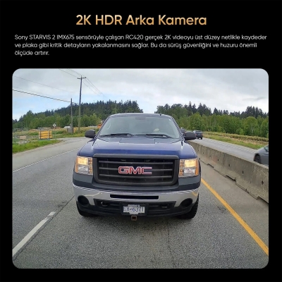 Viofo RC420 A329 / A329S / A329T Uyumlu 6 Metre Kablo ve 2K Quad HD Arka Kamera - 2