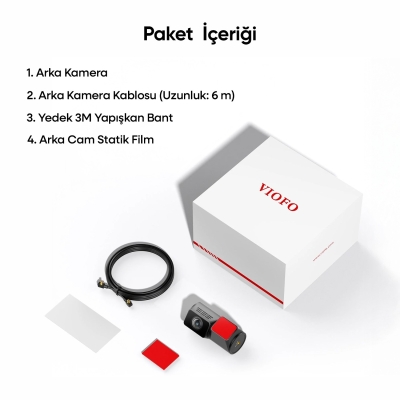 Viofo RC420 A329 / A329S / A329T Uyumlu 6 Metre Kablo ve 2K Quad HD Arka Kamera - 10