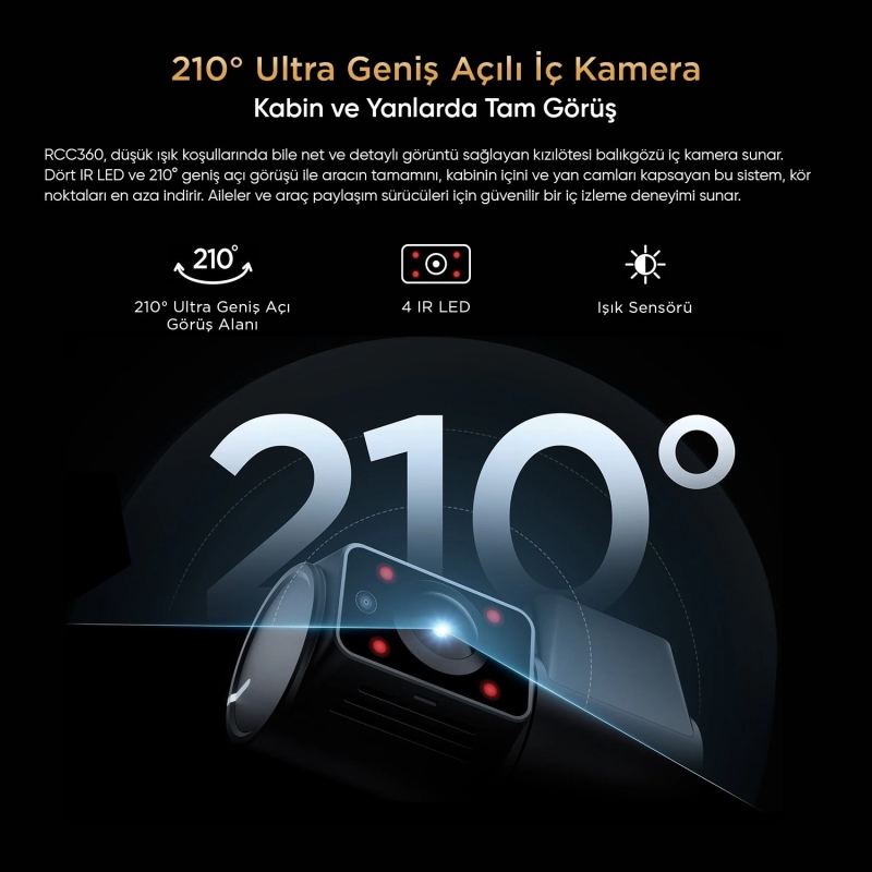 Viofo RCC360 A329S / A329SW Uyumlu 2K Quad HD Kızılötesi Balıkgözü İç Kamera - 2
