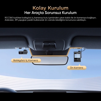 Viofo RCC360 A329S / A329SW Uyumlu 2K Quad HD Kızılötesi Balıkgözü İç Kamera - 5