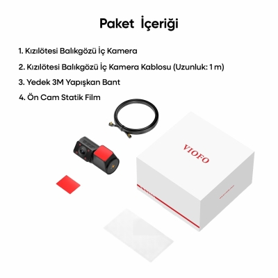 Viofo RCC360 A329S / A329SW Uyumlu 2K Quad HD Kızılötesi Balıkgözü İç Kamera - 7