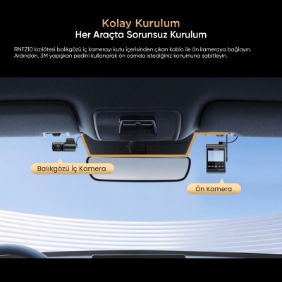 Viofo RNF210 A229 Pro / Plus / Ultra Uyumlu 1080P Kızılötesi Balıkgözü İç Kamera - 5