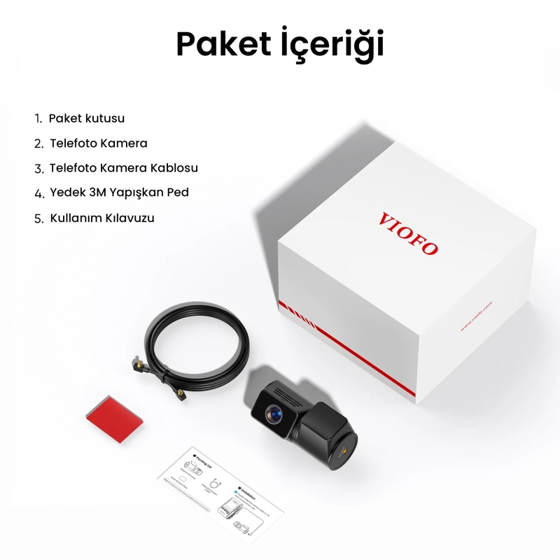 Viofo RTC420 A329 ve A329S Serisi ile Uyumlu Sony STARVIS 2 Sensörlü 2K Telefoto Kamera - 5