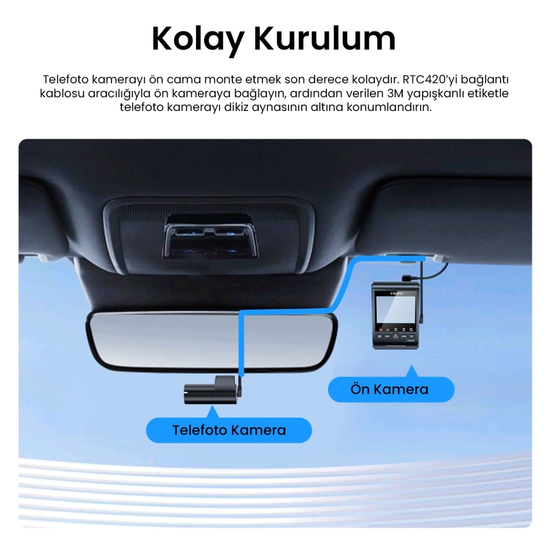 Viofo RTC420 A329 ve A329S Serisi ile Uyumlu Sony STARVIS 2 Sensörlü 2K Telefoto Kamera - 4