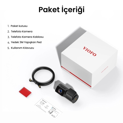 Viofo RTC420 A329 ve A329S Serisi ile Uyumlu Sony STARVIS 2 Sensörlü 2K Telefoto Kamera - 5
