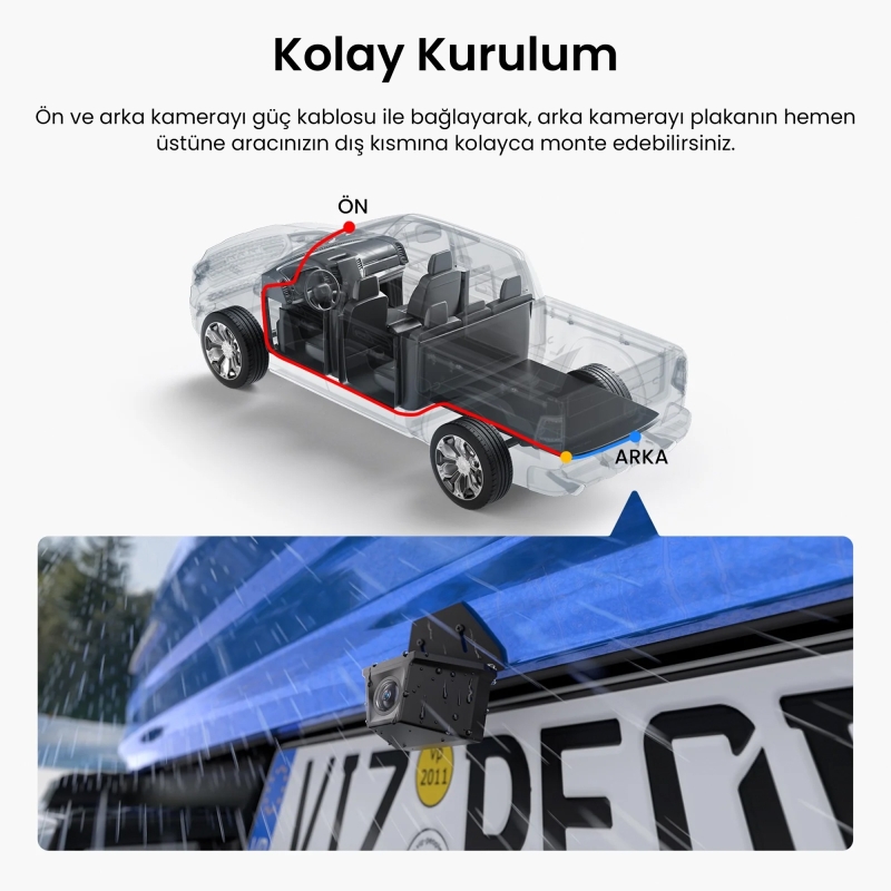 Viofo RWC200 IP67 Su Geçirmez A229 Pro / Plus Uyumlu 2K Quad HD Dış Arka Kamera 9.5 Metre - 6