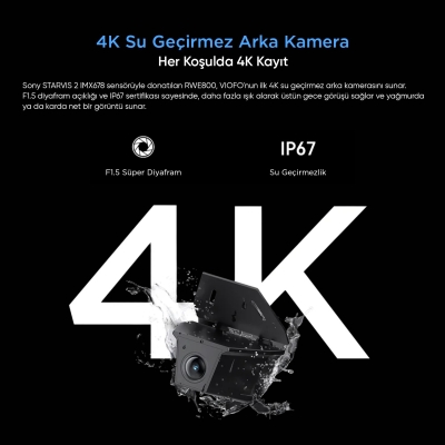 Viofo RWE800 A229 Ultra Uyumlu 4K Ultra HD IP67 Su Geçirmez Dış Arka Kamera - 2