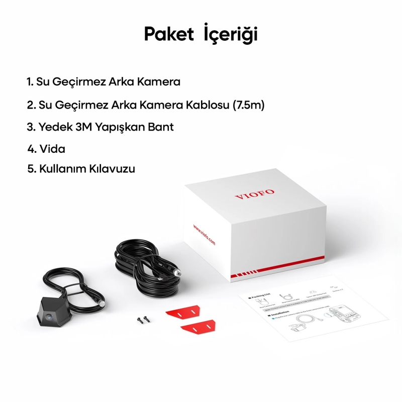 Viofo RWE800 A229 Ultra Uyumlu 4K Ultra HD IP67 Su Geçirmez Dış Arka Kamera - 7