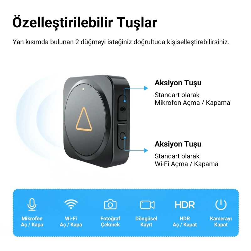 Viofo Tüm Kamera Serileri için BTR200 Kablosuz Bluetooth Uzaktan Kumanda - 5