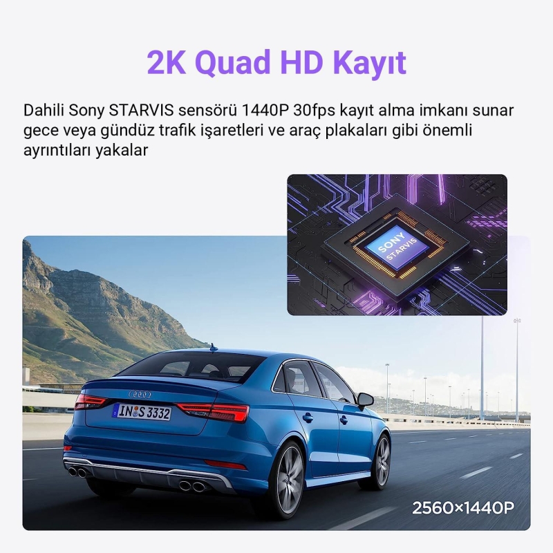 Viofo WM1 2K 30FPS QHD Sony Starvis Sensör Wifi GPS'li Araç Kamerası - 6