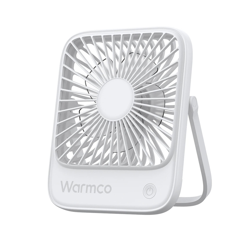 Warmco D1 Masaüstü Vantilatör USB ve Type-C Bağlantılı Taşınabilir Ultra İnce Soğutucu Fan Beyaz - 1
