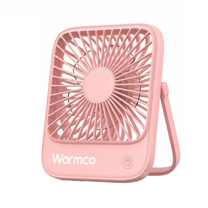 Warmco D1 Masaüstü Vantilatör USB ve Type-C Bağlantılı Taşınabilir Ultra İnce Soğutucu Fan Pembe - 1
