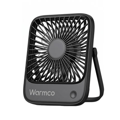 Warmco D1 Masaüstü Vantilatör USB ve Type-C Bağlantılı Taşınabilir Ultra İnce Soğutucu Fan Siyah - Warmco