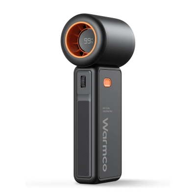 Warmco H1 15000 RPM Turbo El Vantilatörü 5000 mAh Şarjlı Dijital Göstergeli Mini Soğutucu Fan Siyah - Warmco