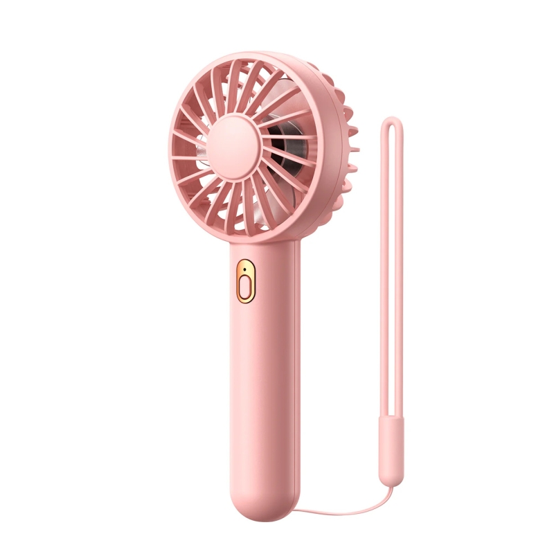 Warmco K30 Taşınabilir Şarjlı Mini El Vantilatörü 1800mAh 3 Kademeli Standlı Soğutucu Fan Pembe - 1