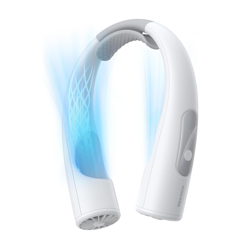 Warmco N1 Boyun Vantilatörü 10000mAh Şarjlı Dijital Göstergeli 4 Kademeli Taşınabilir Soğutucu Fan Beyaz - 1