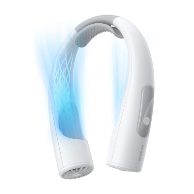 Warmco N1 Boyun Vantilatörü 10000mAh Şarjlı Dijital Göstergeli 4 Kademeli Taşınabilir Soğutucu Fan Beyaz - Warmco